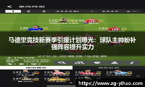 马德里竞技新赛季引援计划曝光：球队主帅盼补强阵容提升实力